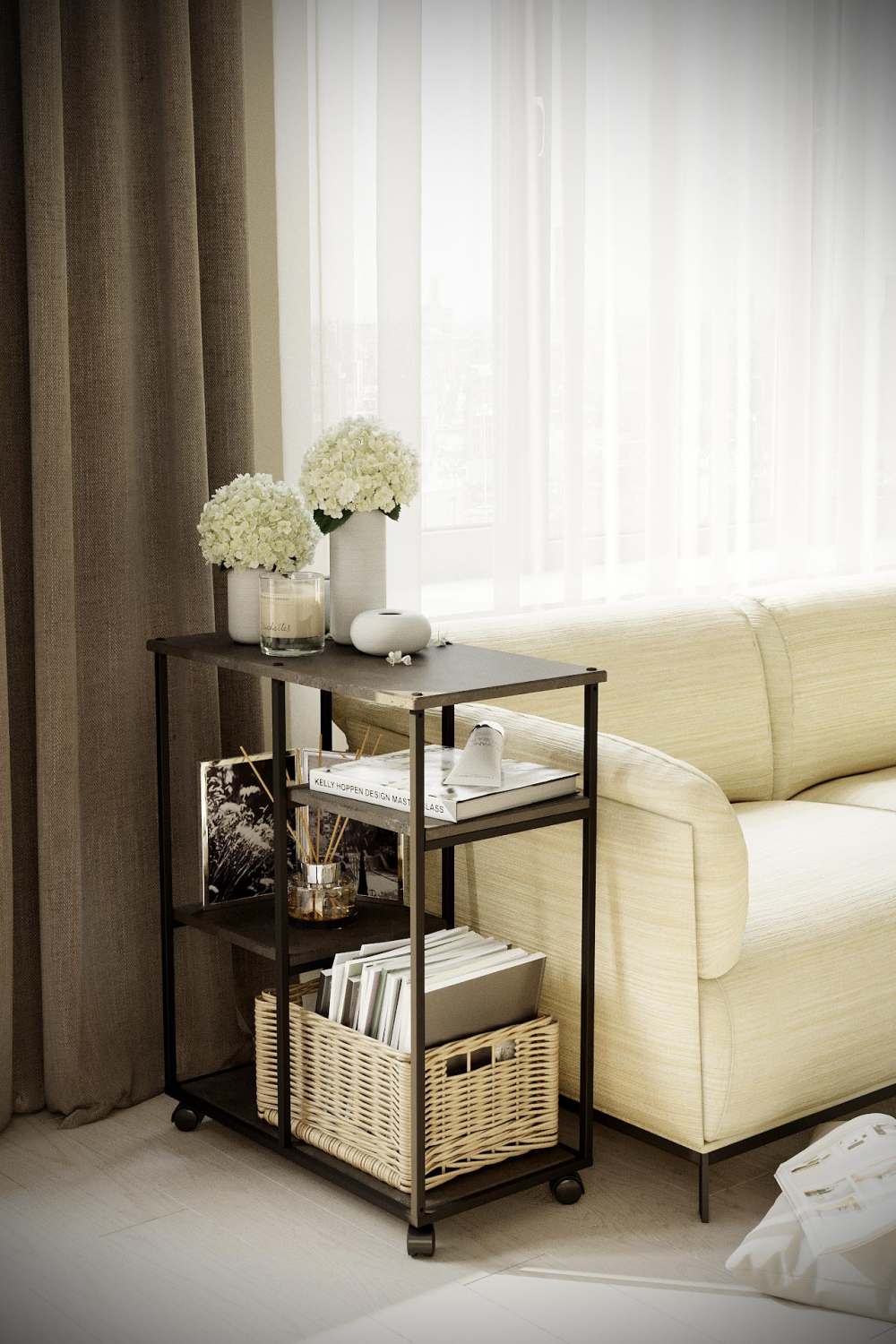 Стеллаж «Вэстри» серый бетон лофт