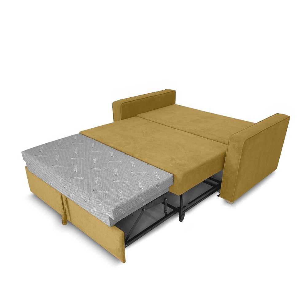 Прямой диван «Чарли» Ультра мустард/Ультра шоколад спальное место