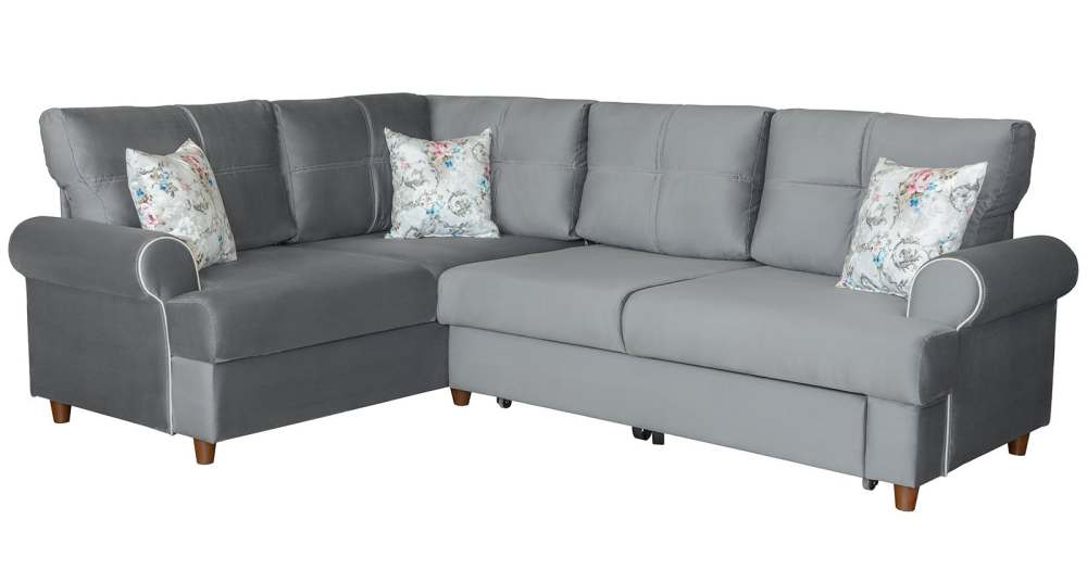 Угловой диван «Мирта» Толидо 32 стальной серый