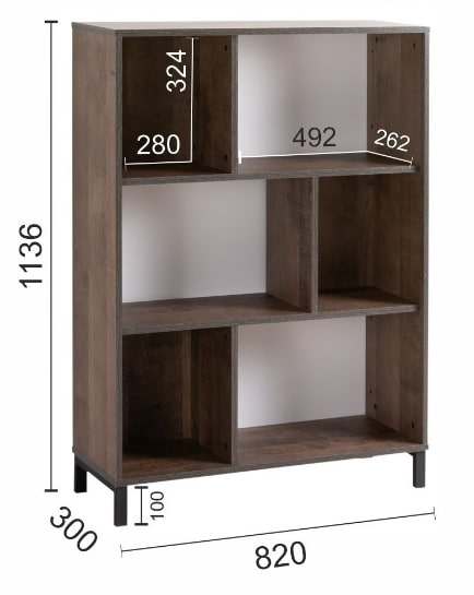 Стеллаж 13.346 «Стронг»Дуб Гранж Колониальный/Интра размеры