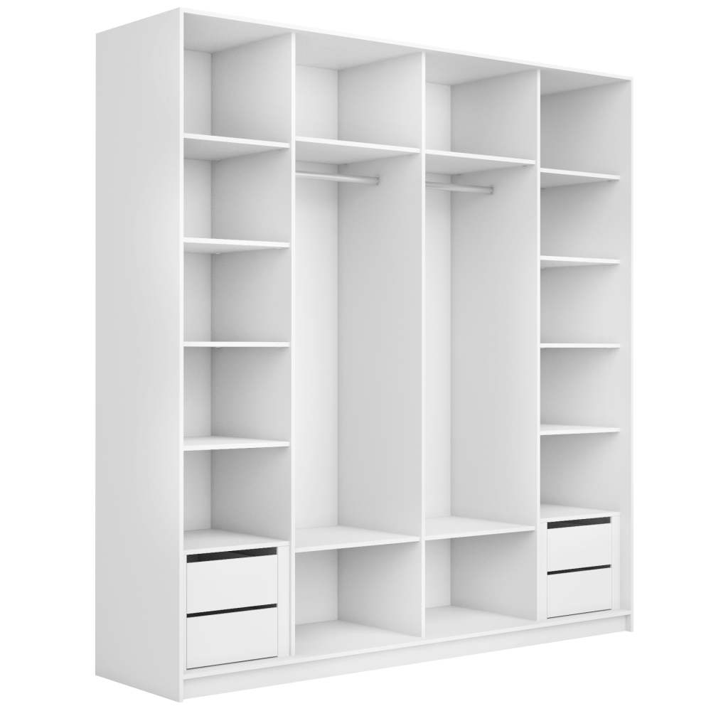 Шкаф-купе 2-х дверный широкий «Прайм» дополнительные ящики приобретаются отдельно