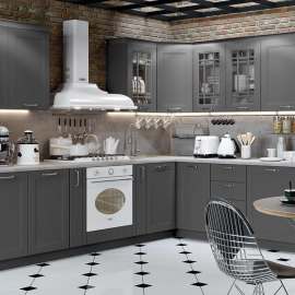 Модульная кухня «Одри» Серый шелк вариант 3
