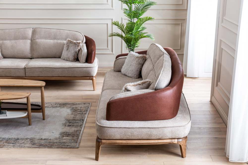 Диван 3х местный «Bugatti» без спального места Бежевый