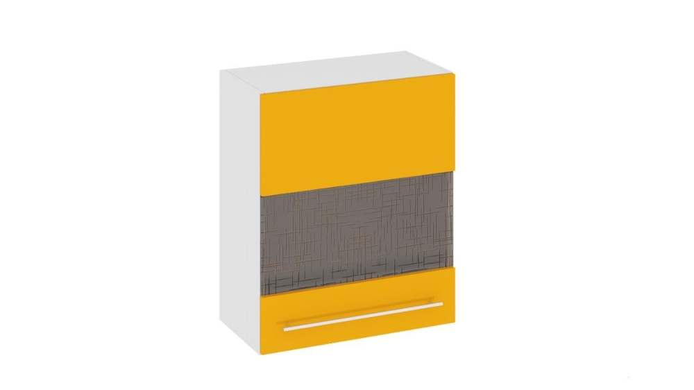 Шкаф навесной со стеклом«Ассорти» В_72-60_1ДРс(Б) Лимон правый