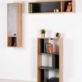 Модульная гостиная «Крафт» Дуб Золотой CRAFT/Камень Темный