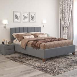 Интерьерная кровать «Оливия», размеры: 140/160/180 см Микровелюр серый