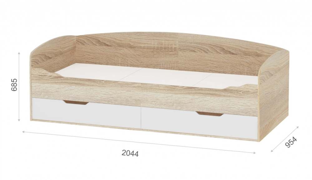 Диван-кровать 90 «Стелс» Дуб сонома/Белый размеры