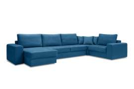 Диван угловой «Даллас» иск.замша Blue