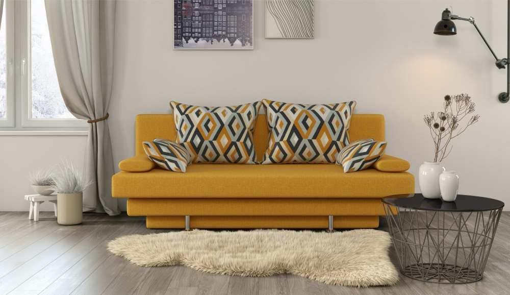 Диван прямой «Вика» Savana plus yellow/Escada ochre
