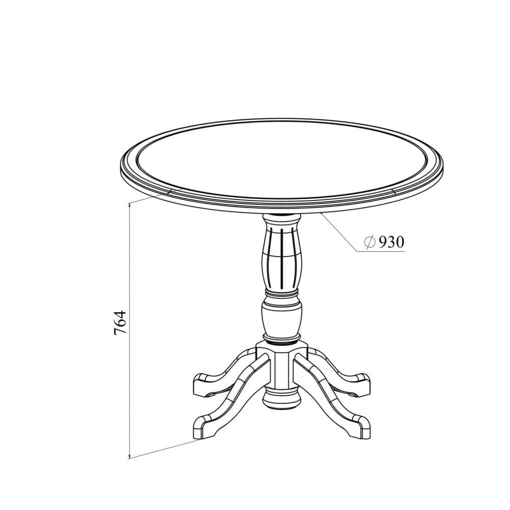 Стол «Ассоль плюс» АС-42 Ваниль, Размеры: диаметр: 93 см/высота: 76 см