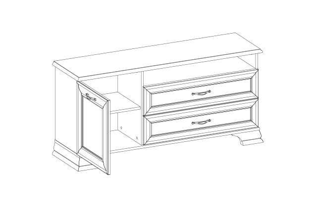 Тумба ТВ «Тиффани» RTV1D2SN Вудлайн кремовый