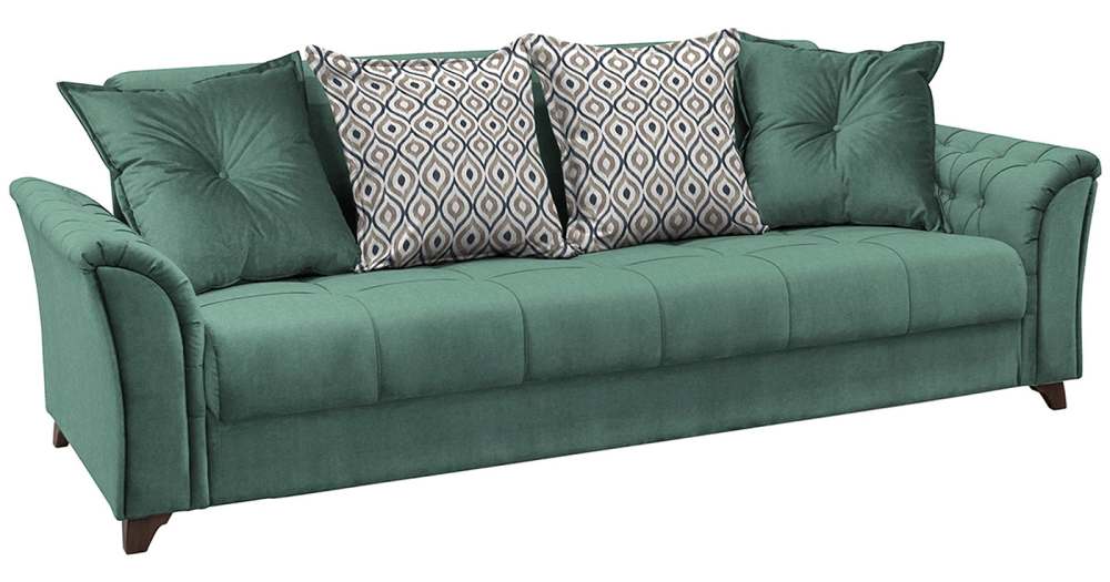 Диван Лекко малахитовый, спальное место 195x131 см