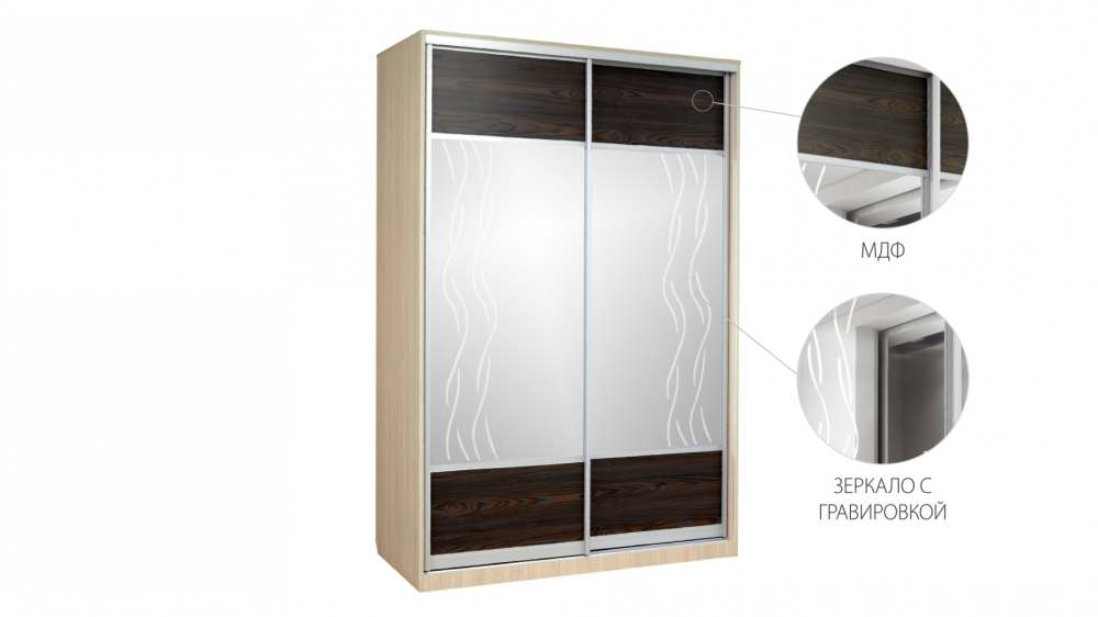 Шкаф-купе «Родник» Дуб патинированный