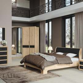 Спальня «Камелия Monro 5» Гикори Джексон светлый/Matrixmat Monro 902