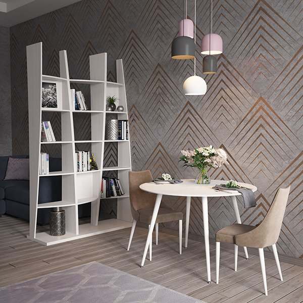 Стеллаж-перегородка «Макао 3» Белая лиственница, ширина 135 см