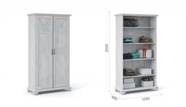 Шкаф 2-х дверный «Лорена» Бетон Паин белый