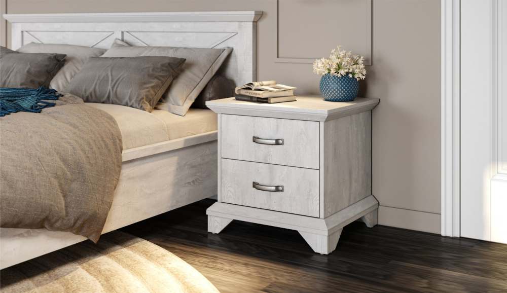 Модульная спальня «Лорена» Бетон Паин белый вариант 2