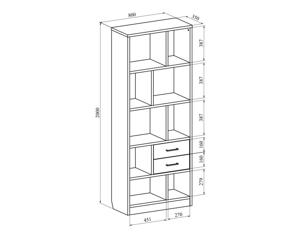 Стеллаж «Виктория» ВИ-2К дуб роше