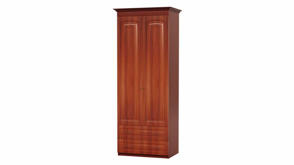 Шкаф 2-х дверный с ящиками для платья «Гармония 4» МДФ Итальянский орех/Орех