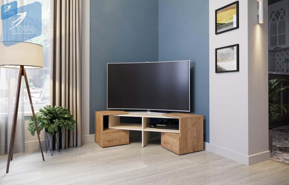 Тумба трансформер под ТВ «TV-9» Дуб крафт золотой/Бежевый