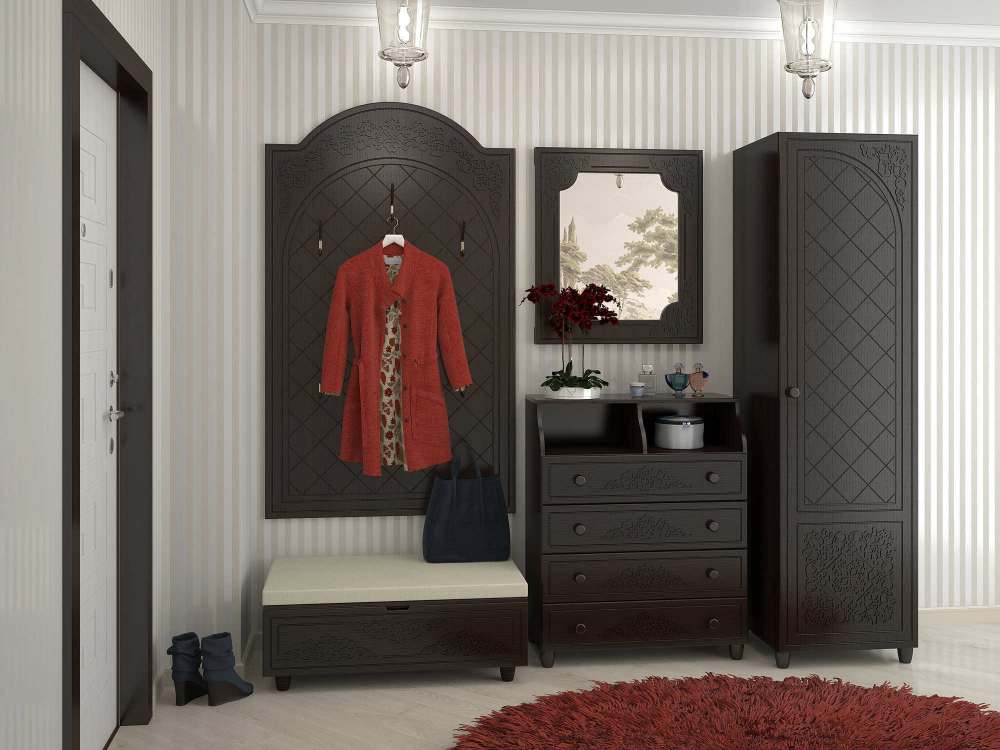 Модульная прихожая «Соня Премиум» Венге подлинный/венге патина вариант 2