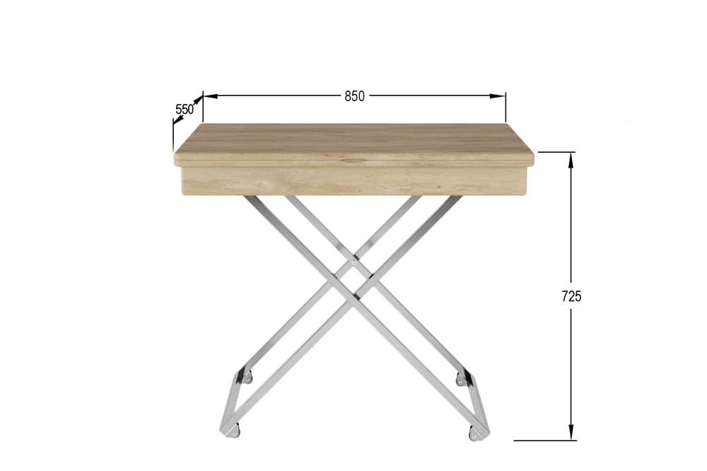 Стол-трансформер «Андрэ» Хром дуб сонома