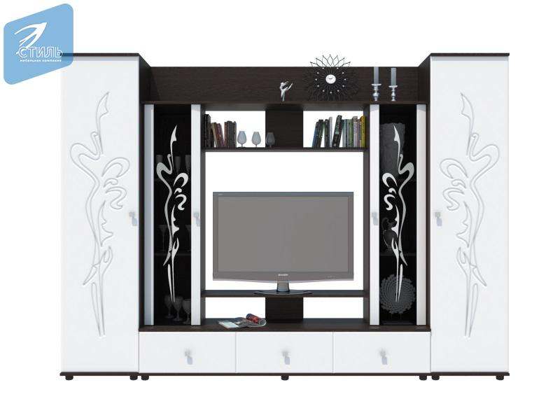 Гостиная «Флоренция-4» Венге/МДФ глянцевая Белый