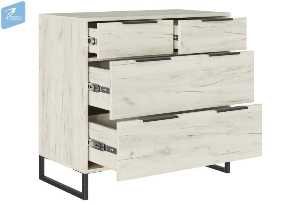 Комод КМ-001 «Лофт» Дуб Крафт белый