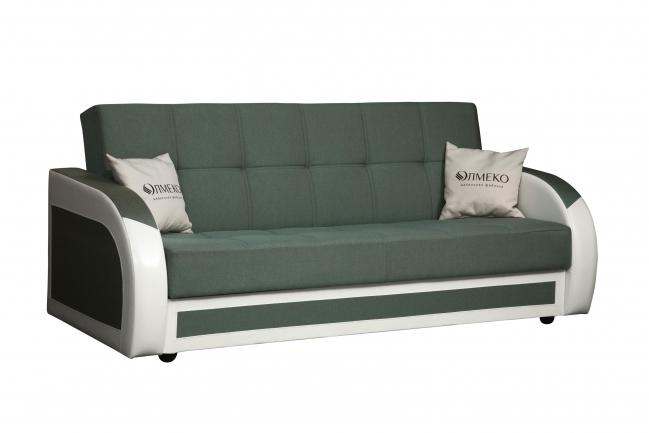 Диван-кровать «Феникс New» Рогожка меланж/кожзам белый