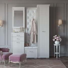 Прихожая «Эйми 2» Бодега белая/Патина серебро