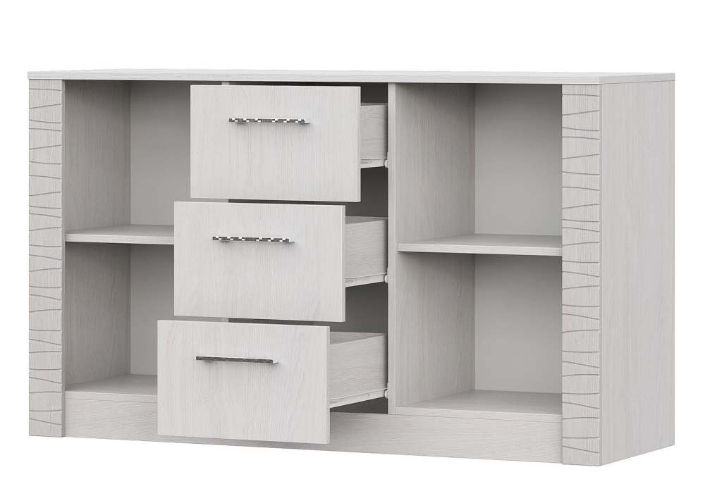 Комод 3 ящика двухстворчатый «Гамма 20» Ясень Анкор/Сандал светлый