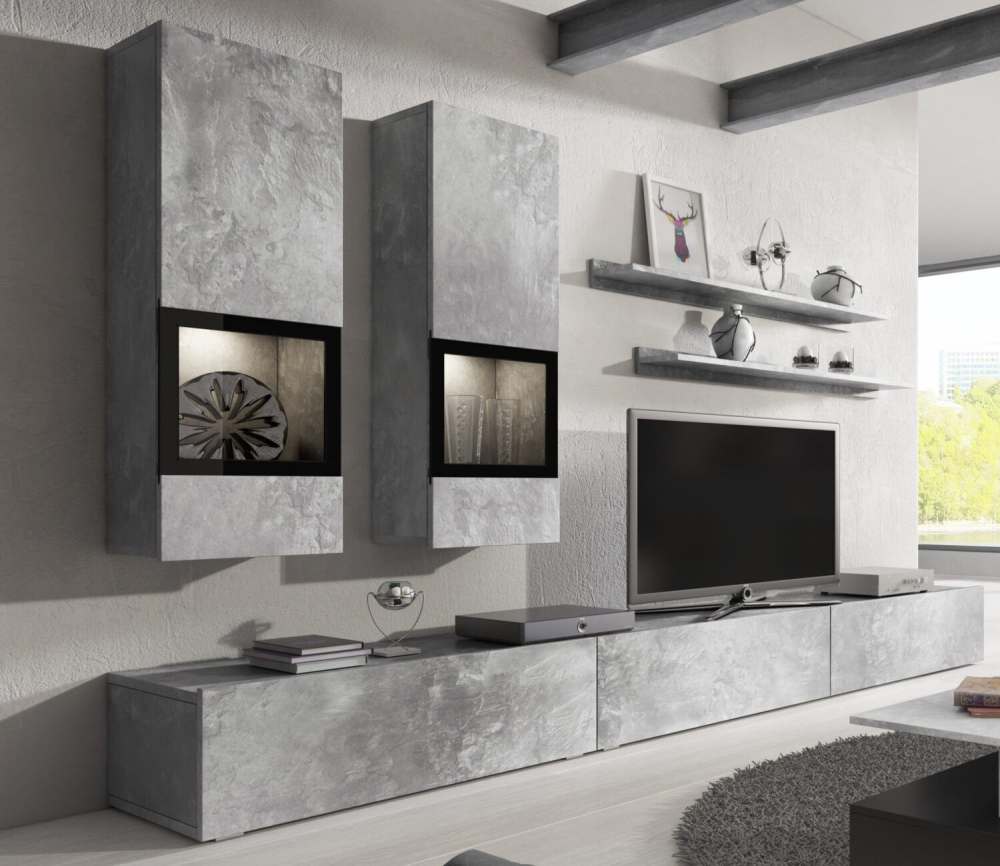 Стенка «Baros» 24O1BM typ 10 Светлый бетон