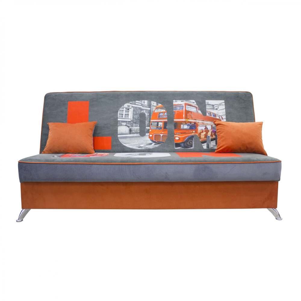 Диван «Хит» Лондон/Пони графит, размеры: 207x98x98 см