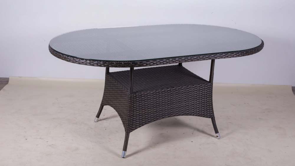 Стол овальный со стеклом «Крит»