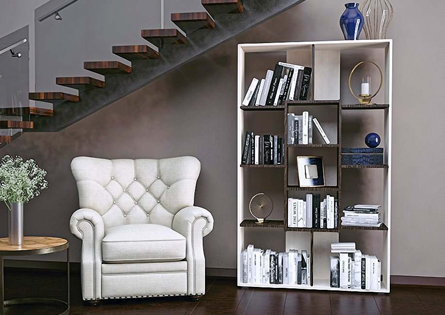 Стеллаж  «1» Дуб венге/дуб молочный, высота 181 см