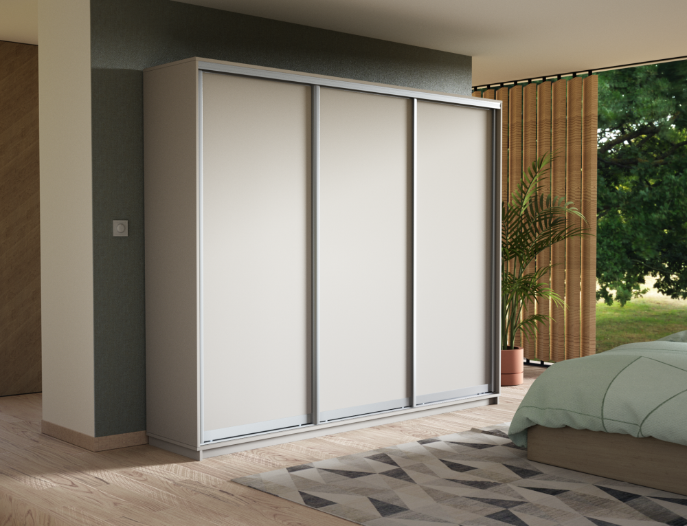 Шкаф-купе «Экспресс 45 Трио» Элемент 3 двери ДСП Белый снег