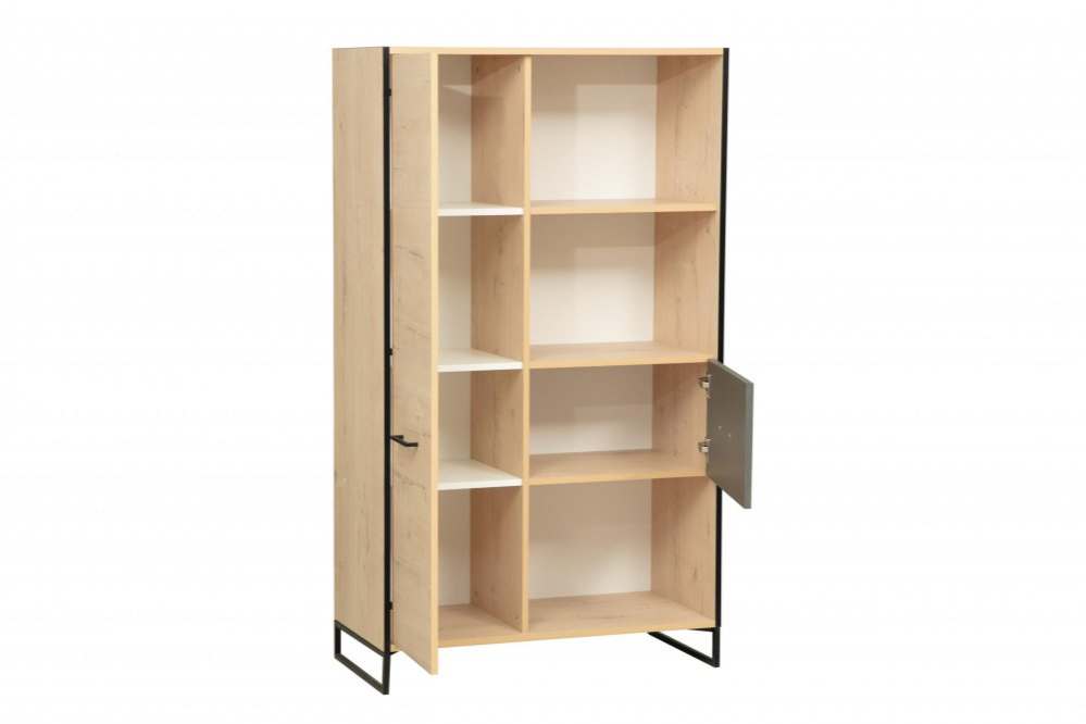 Стеллаж 46.03 «Доната» Дуб бунратти светлый/Диамант серый