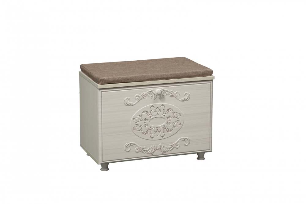Тумба для обуви «Каролина» Патина/Вудлайн кремовый/Сандал белый
