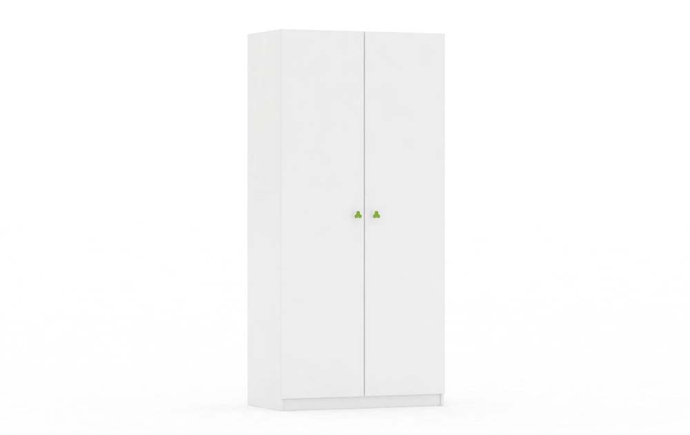 Шкаф 2-х секционный «Фея» белый-лайм