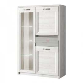 Шкаф-витрина 1V2D1S «Modena» орех элия светлый/ламбер грин