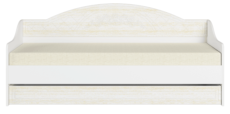 Кровать «Соня Премиум» СО-25К Белый структурный/ясень патина