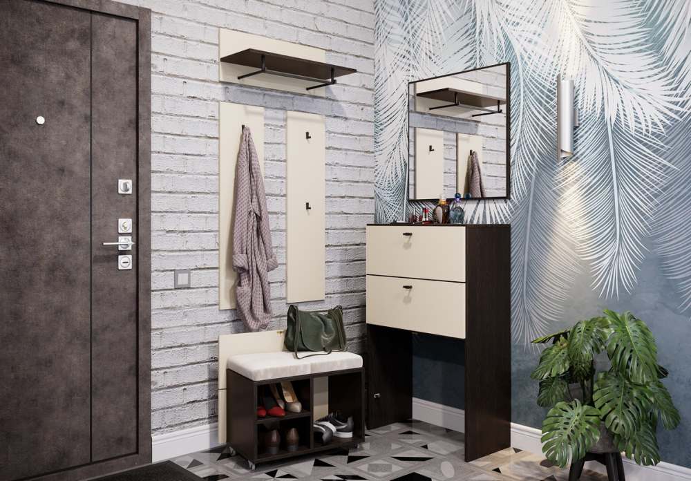 Модульная прихожая «Римани-5» Венге/Бежевый вариант 3