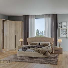 Спальня «Уна 3» Дуб сонома/Венге/Bella Rombo 2