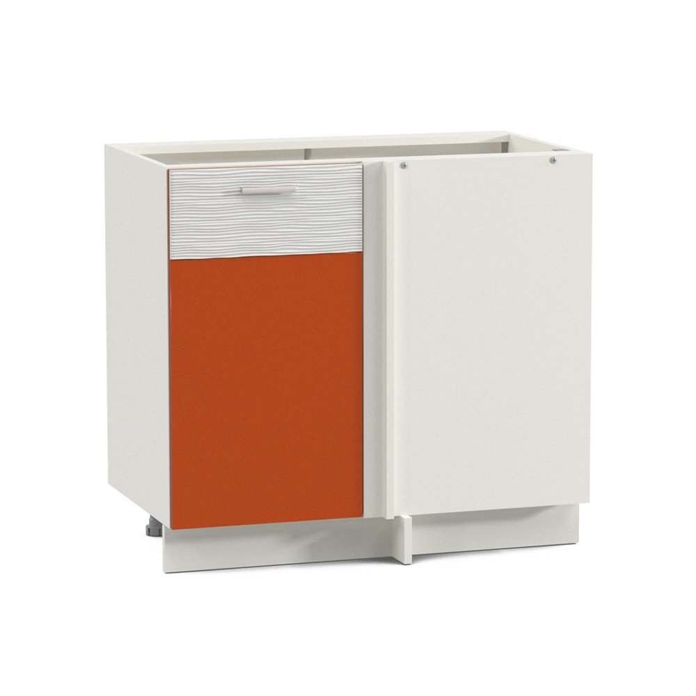 Стол 1000 угловой «Жанна» морковный металлик