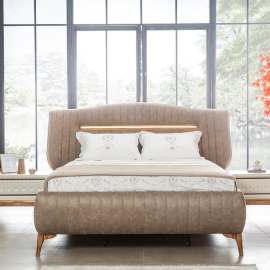 Кровать 160 с тумбочками «Tetra» Бежевый