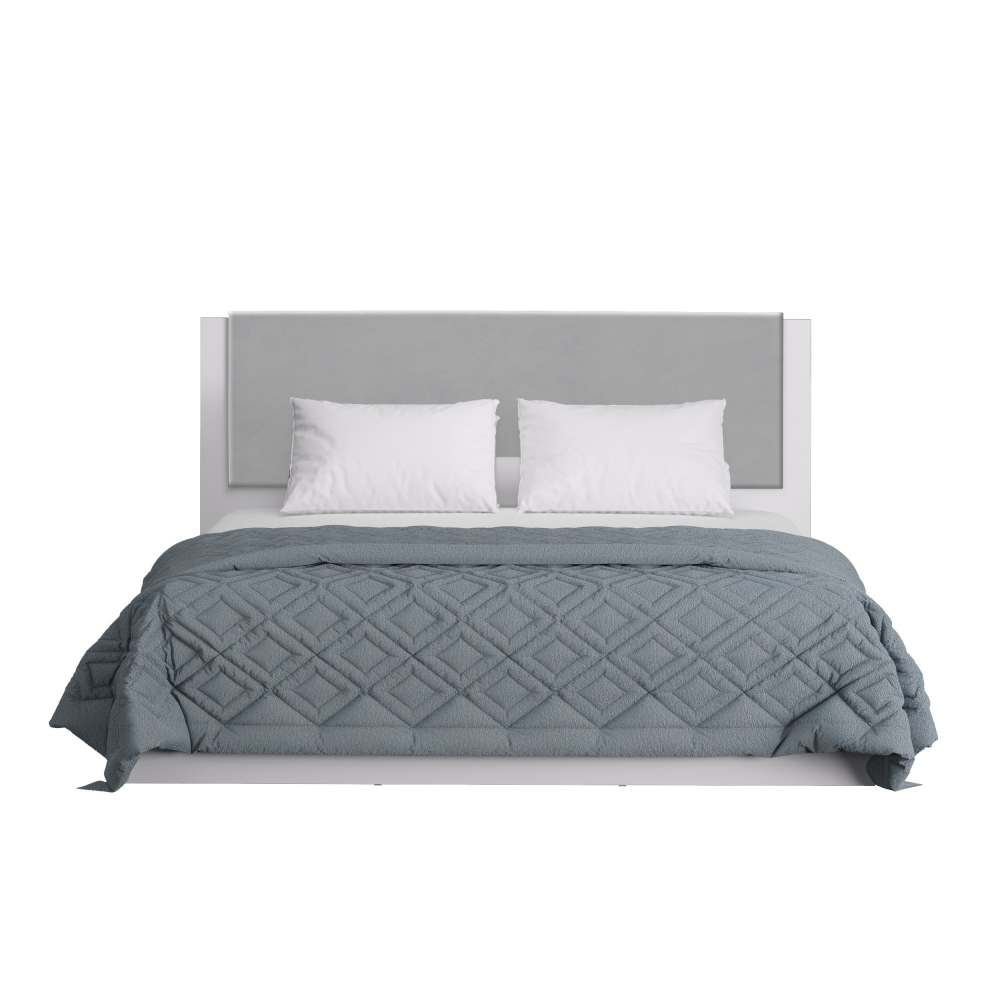 Кровать 14М «Акцент» 1400 Белое сияние/Велюр Конфетти сильвер