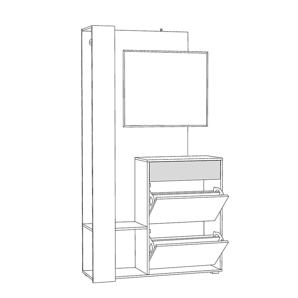Прихожая «Эго» Орех Селект каминный/Камень тёмный