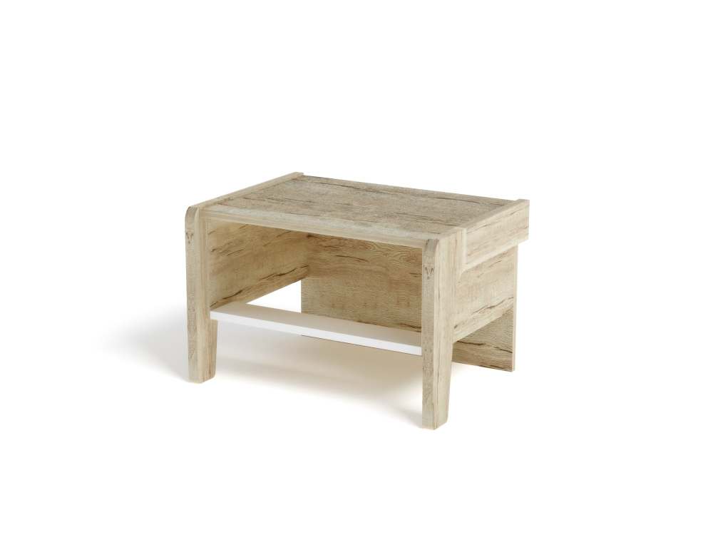 Тумба прикроватная «Мале» Дуб Галифакс белый