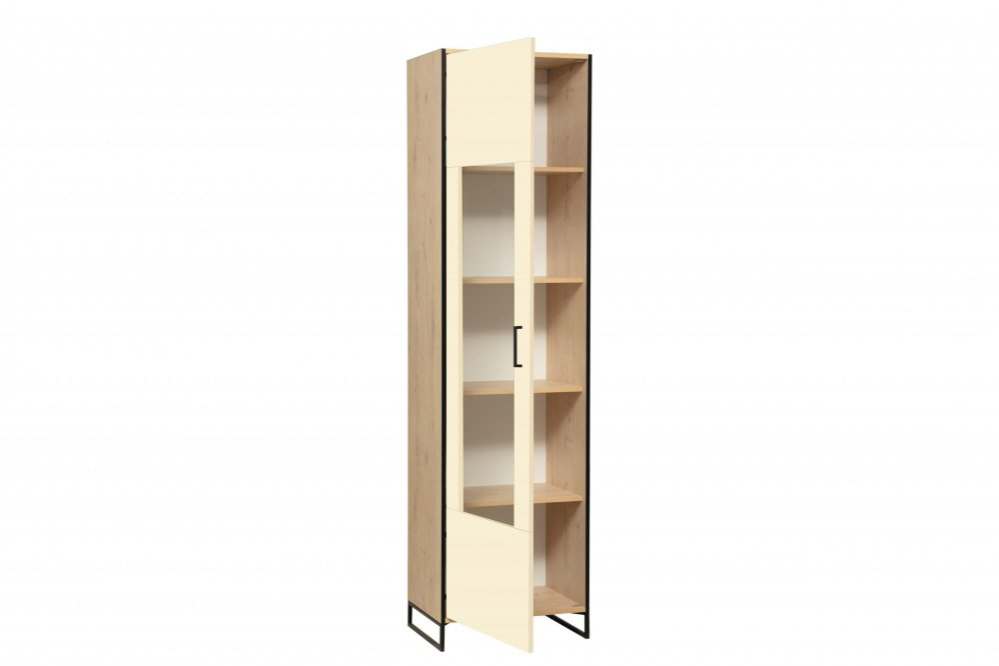 Шкаф-витрина 46.01 «Доната» Дуб бунратти светлый/Бежевый