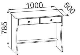 Cтол письменный «Капитошка» ДК-16К Береза снежная/абрикос-ваниль